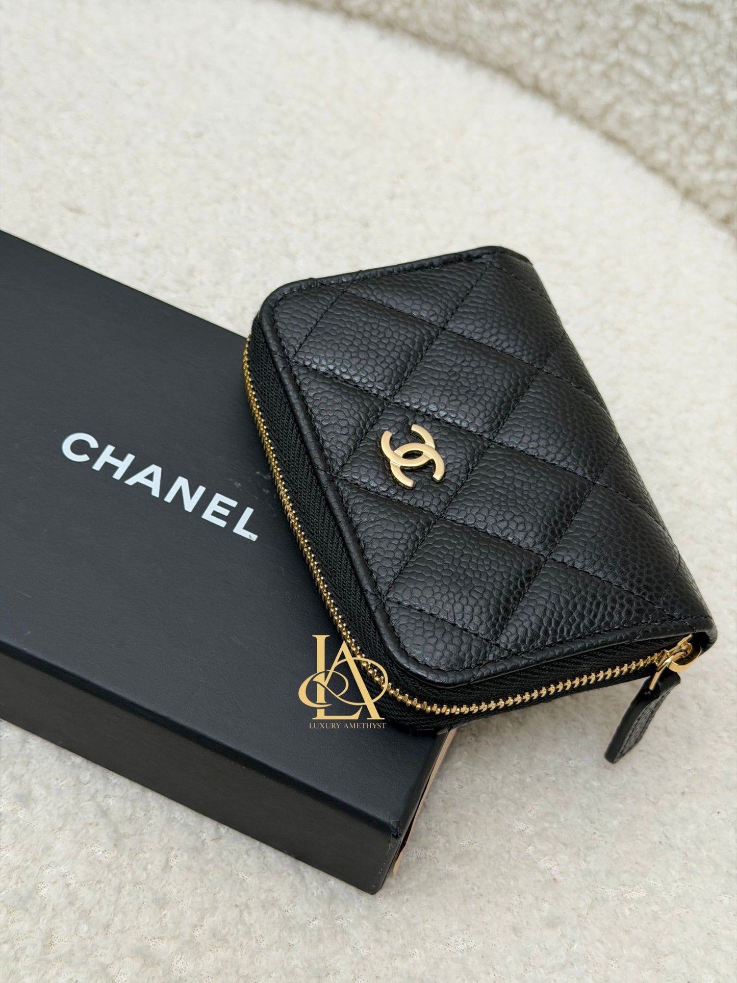 Chanel Card holder compact wallet black caviar ghw brand new K7P8EK79