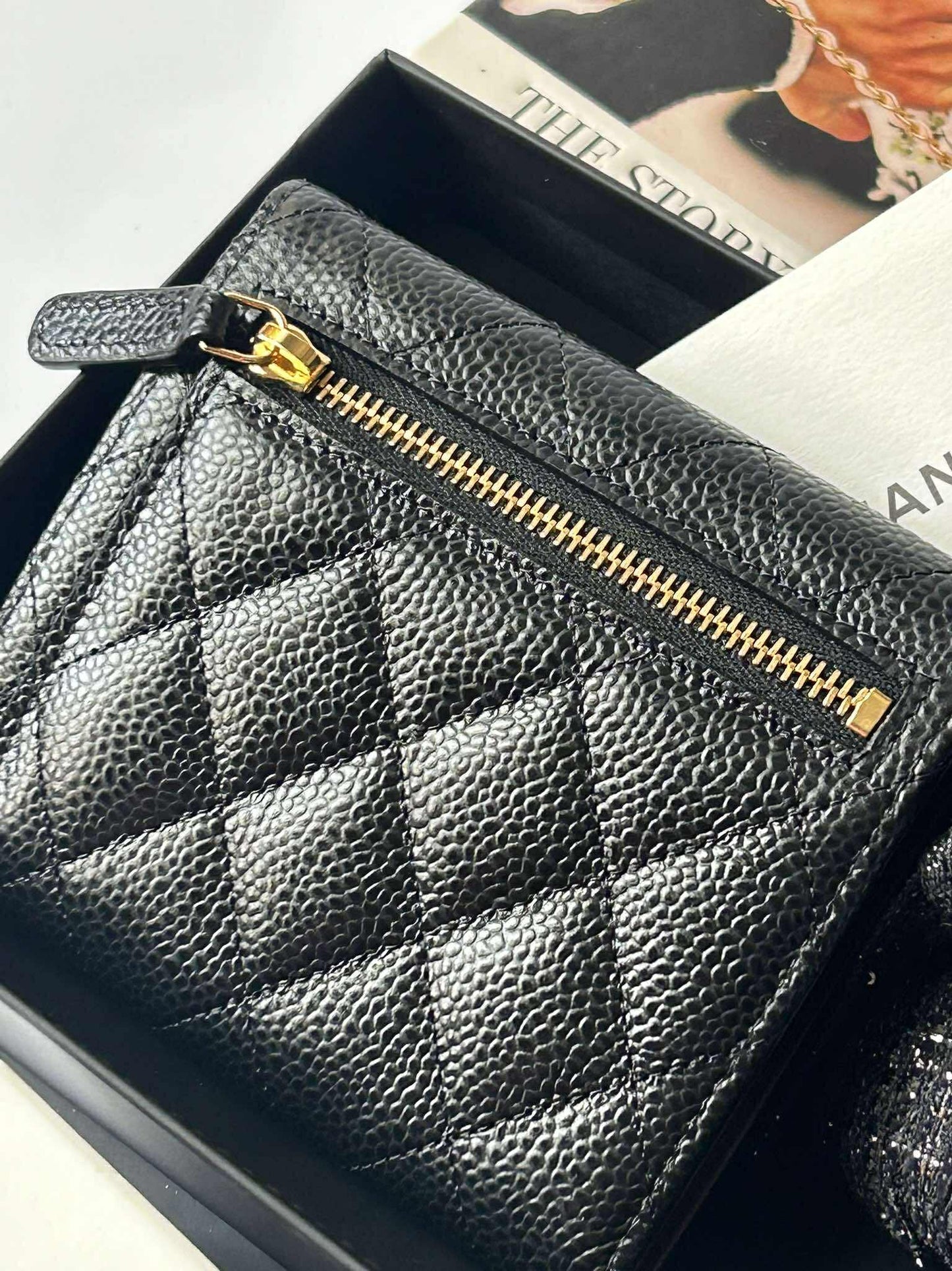 Chanel Trifold wallet black caviar ghw Brandnew XL6KT92E