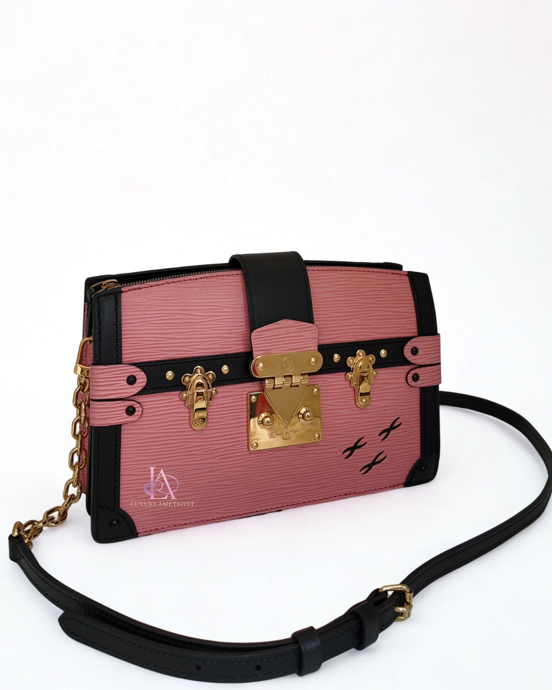 LV Trunk Clutch Micro Epi Pink