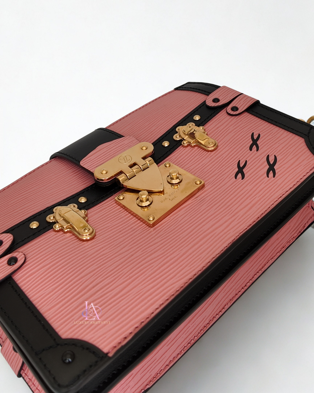 LV Trunk Clutch Micro Epi Pink