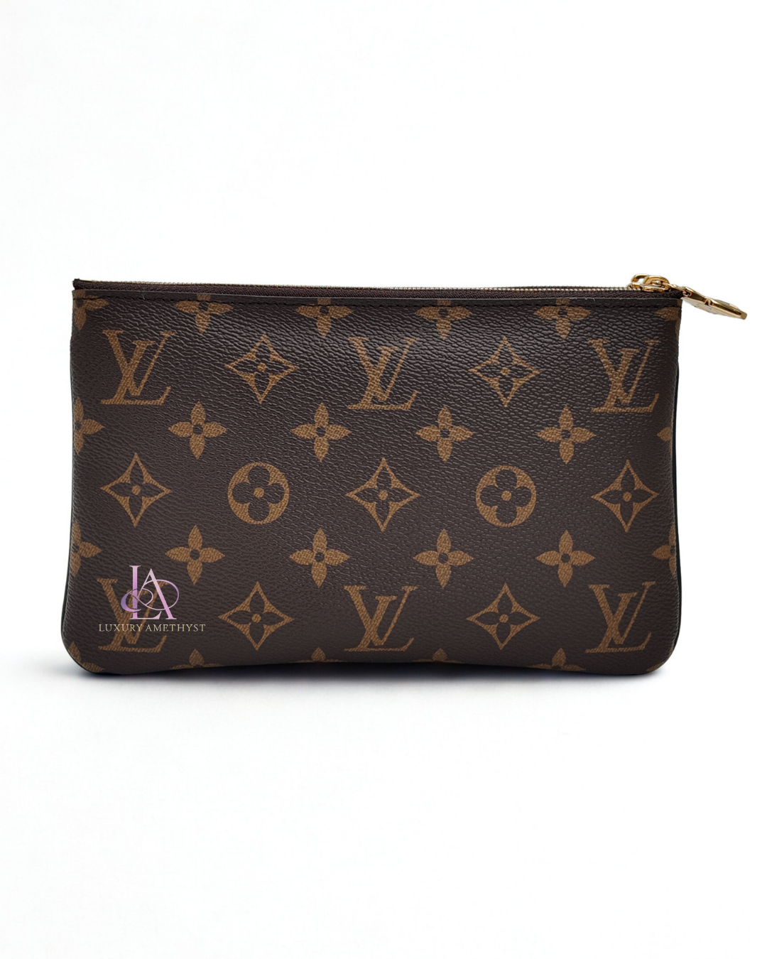 LV Double Zip Reverse Monogram Canvas Sling Pochette