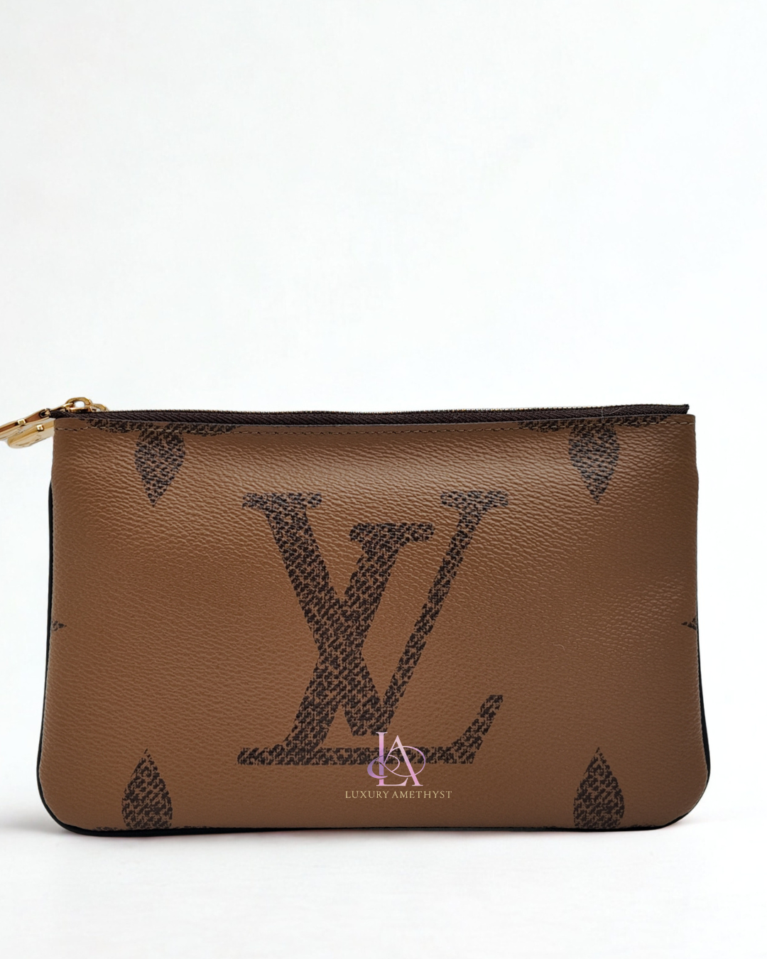 LV Double Zip Reverse Monogram Canvas Pochette