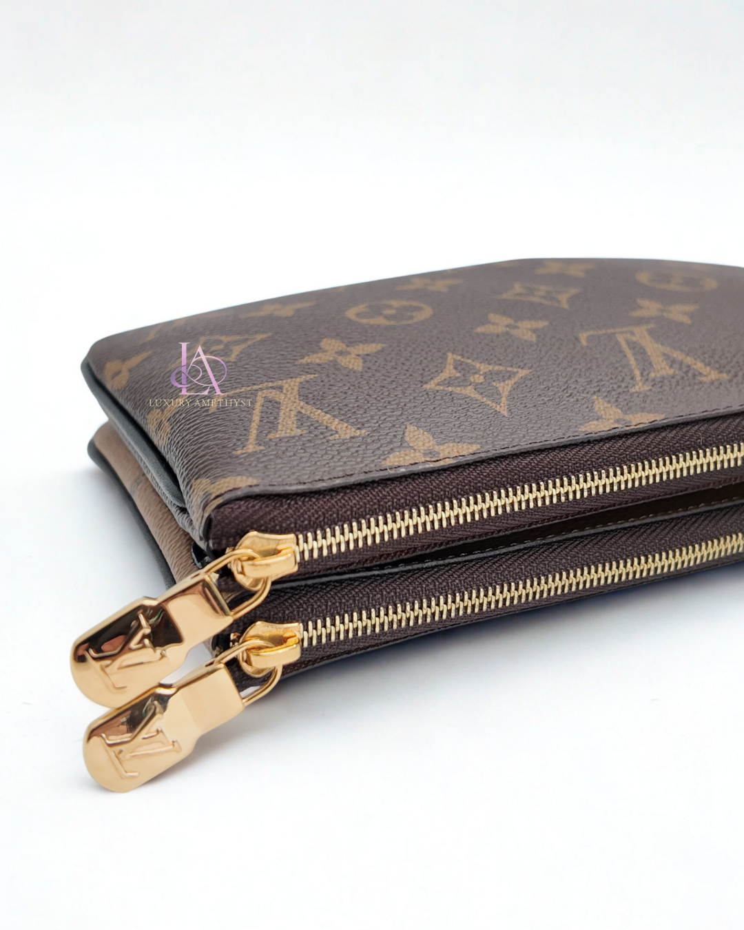 LV Double Zip Reverse Monogram Canvas Pochette