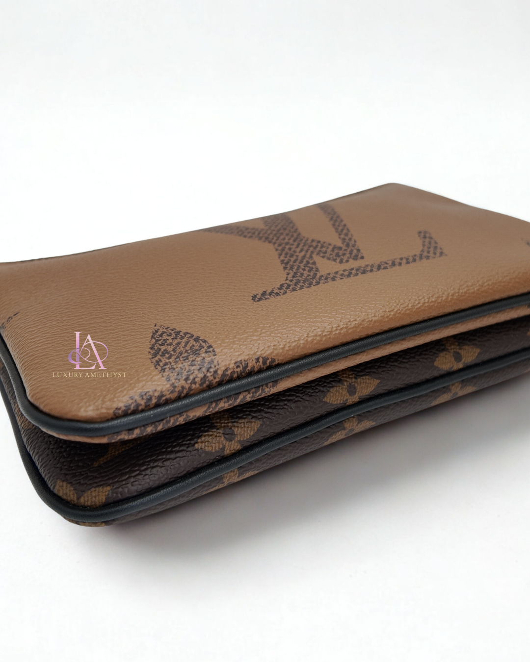 LV Double Zip Reverse Monogram Canvas Pochette