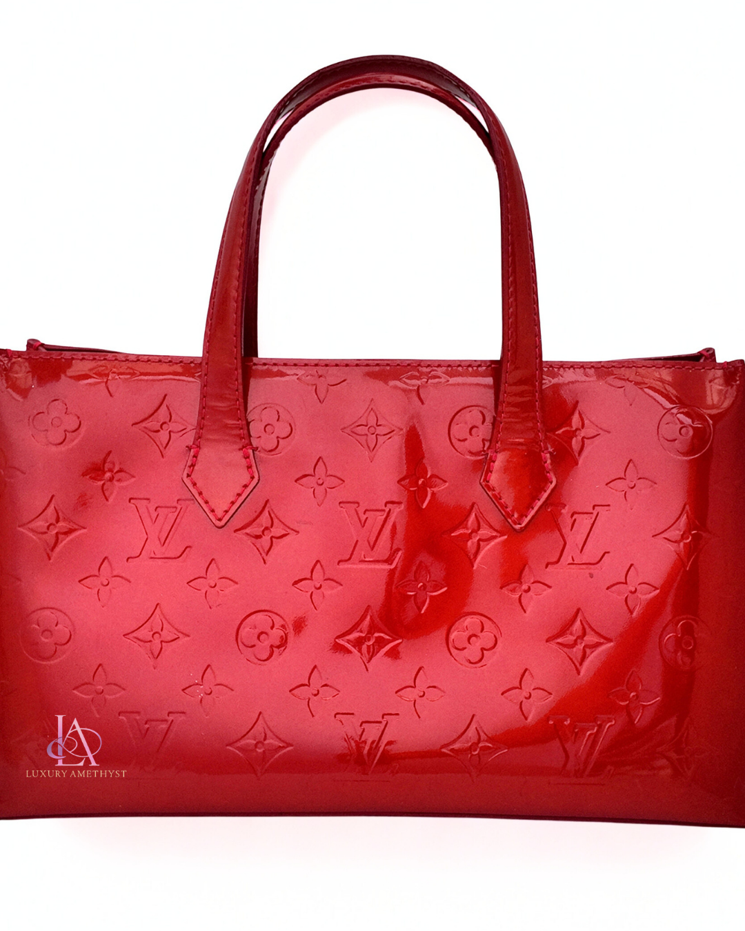 LV Vernis Handbag Red