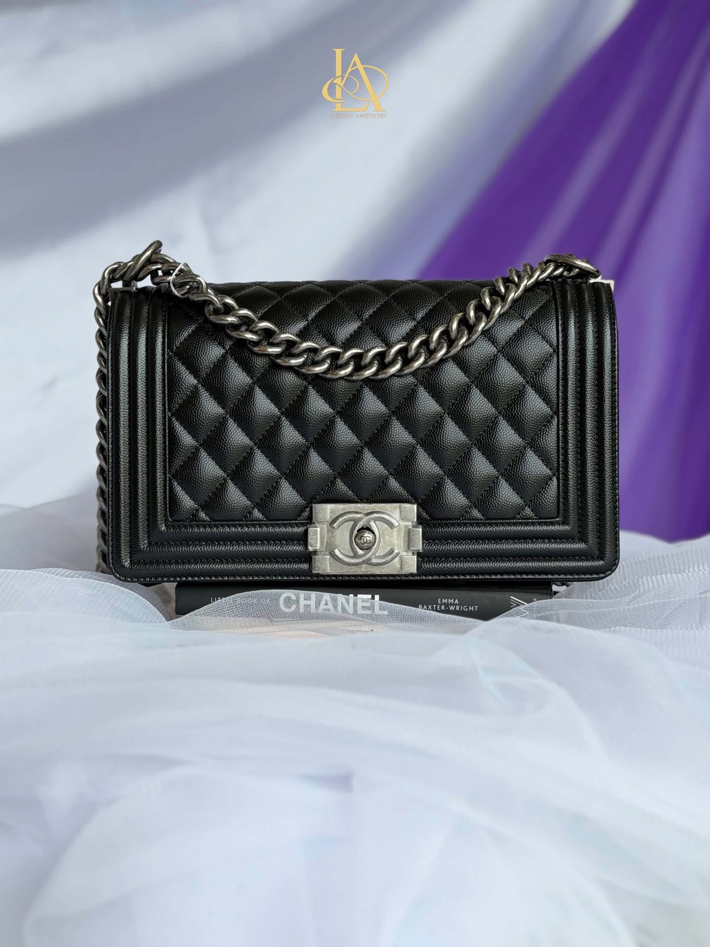 Chanel leboy old medium caviar rhw micro