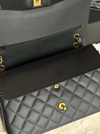 Chanel Large flap black caviar series 30424488 Rank SA