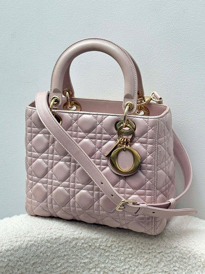 Lady dior medium iridescent pink 18-BO-1126