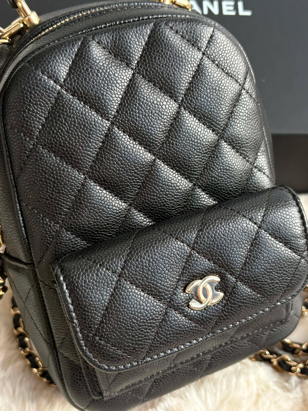 Chanel Mini Backpack Black Caviar Micro T90LAH95