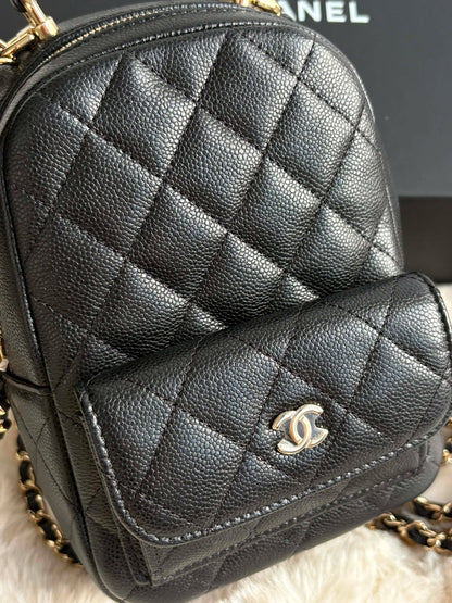 Chanel Mini Backpack Black Caviar Micro T90LAH95