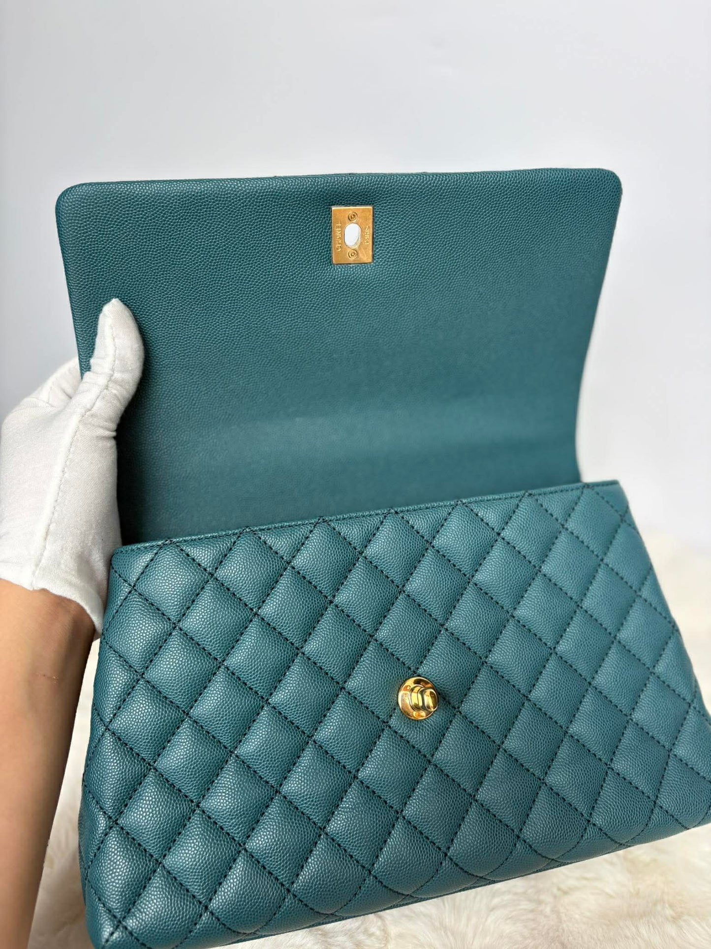 Chanel coco med lizard handle ghw series 28237389