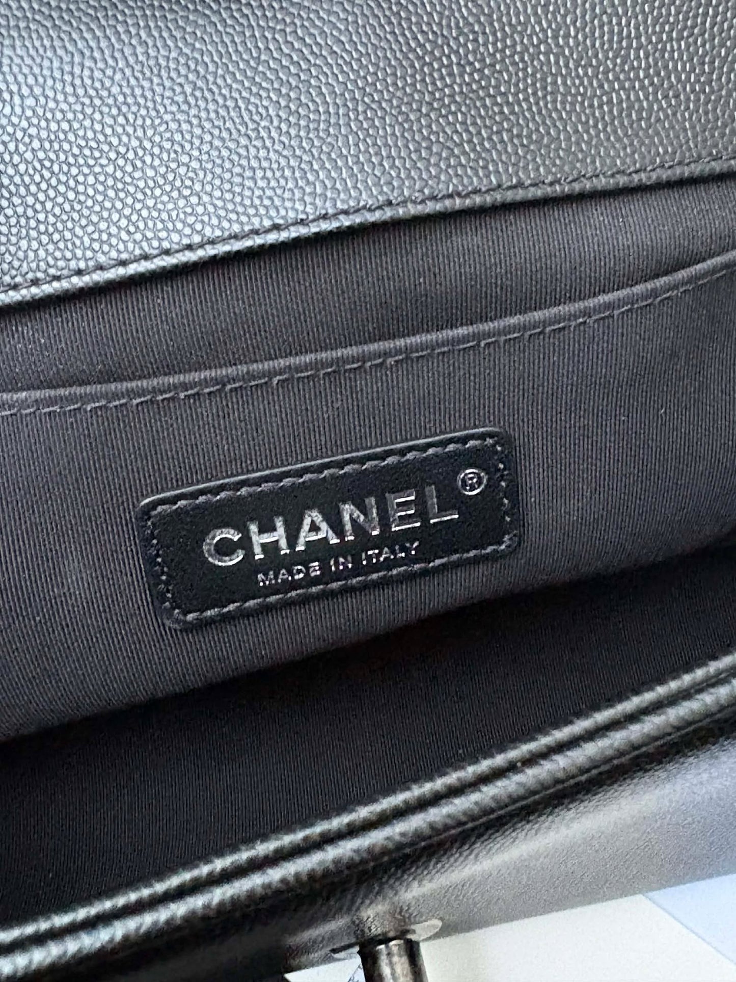 Chanel leboy old medium caviar rhw micro
