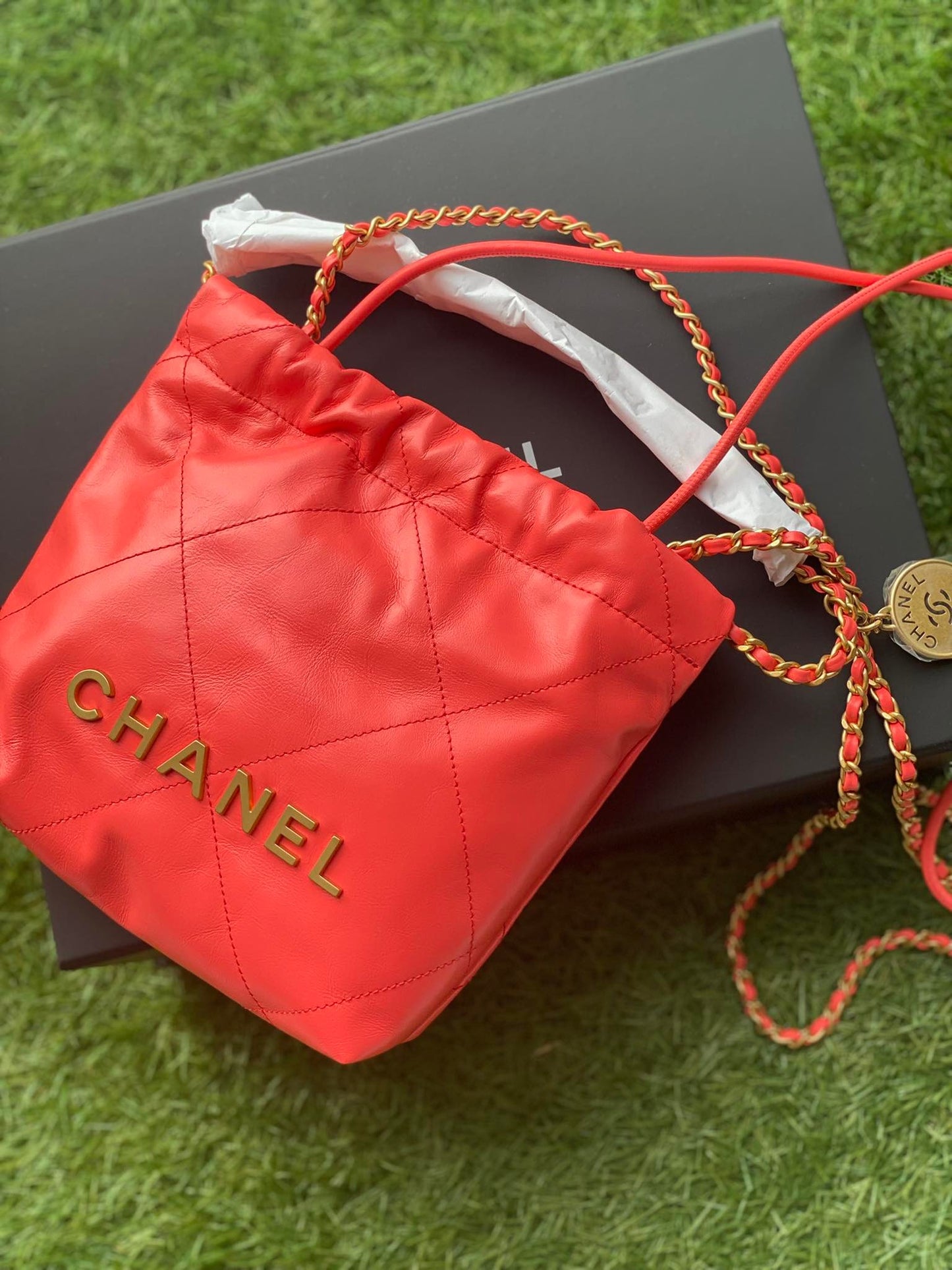 Chanel 23P hobo red calfskin sling bag