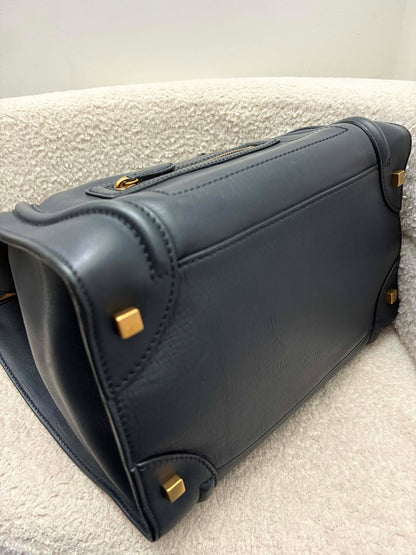 Celine luggage micro deep blue ghw Rank A