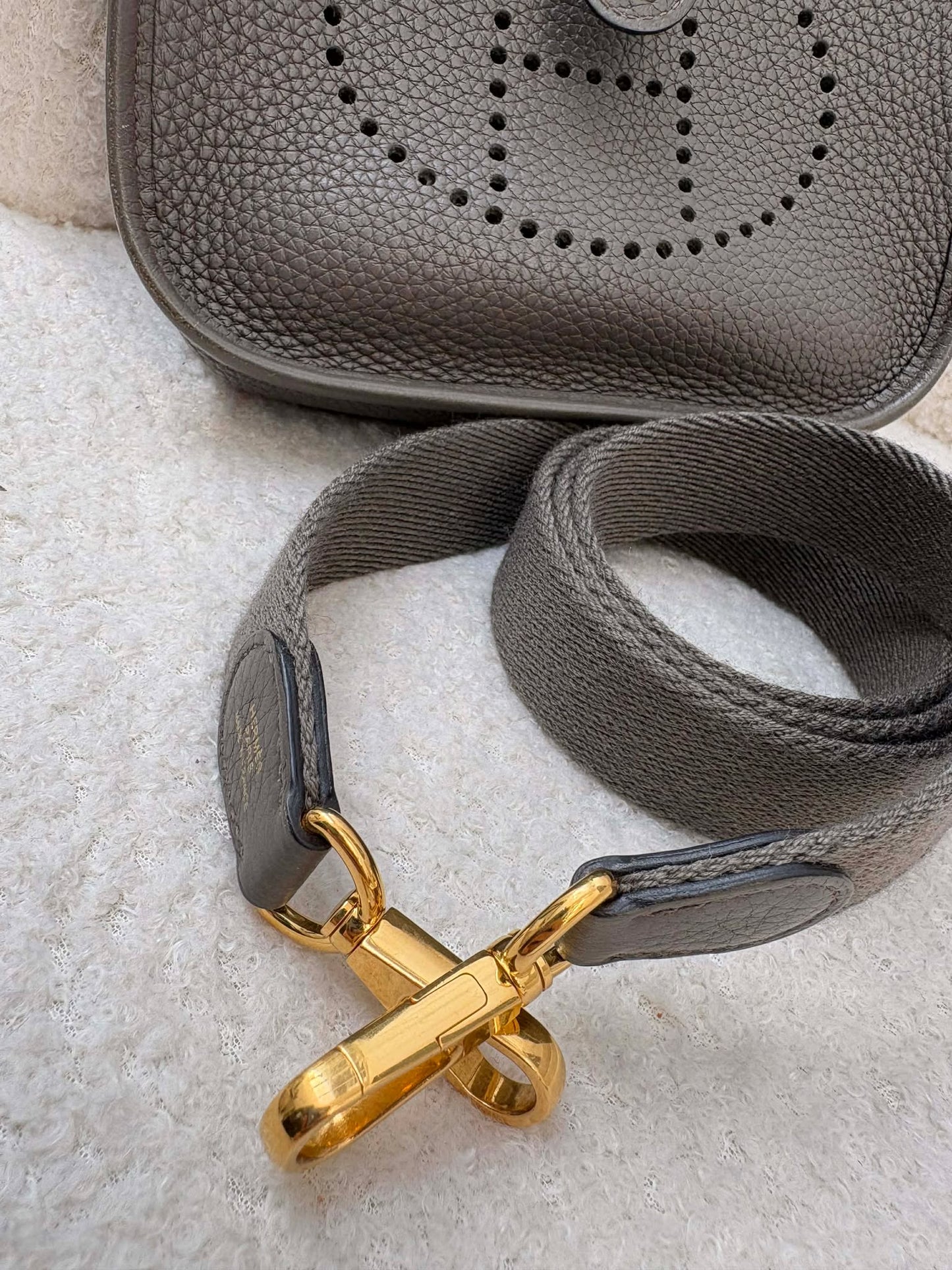 Hermes Tpm gray ghw strap stamp D DS 001 ZP Rank A