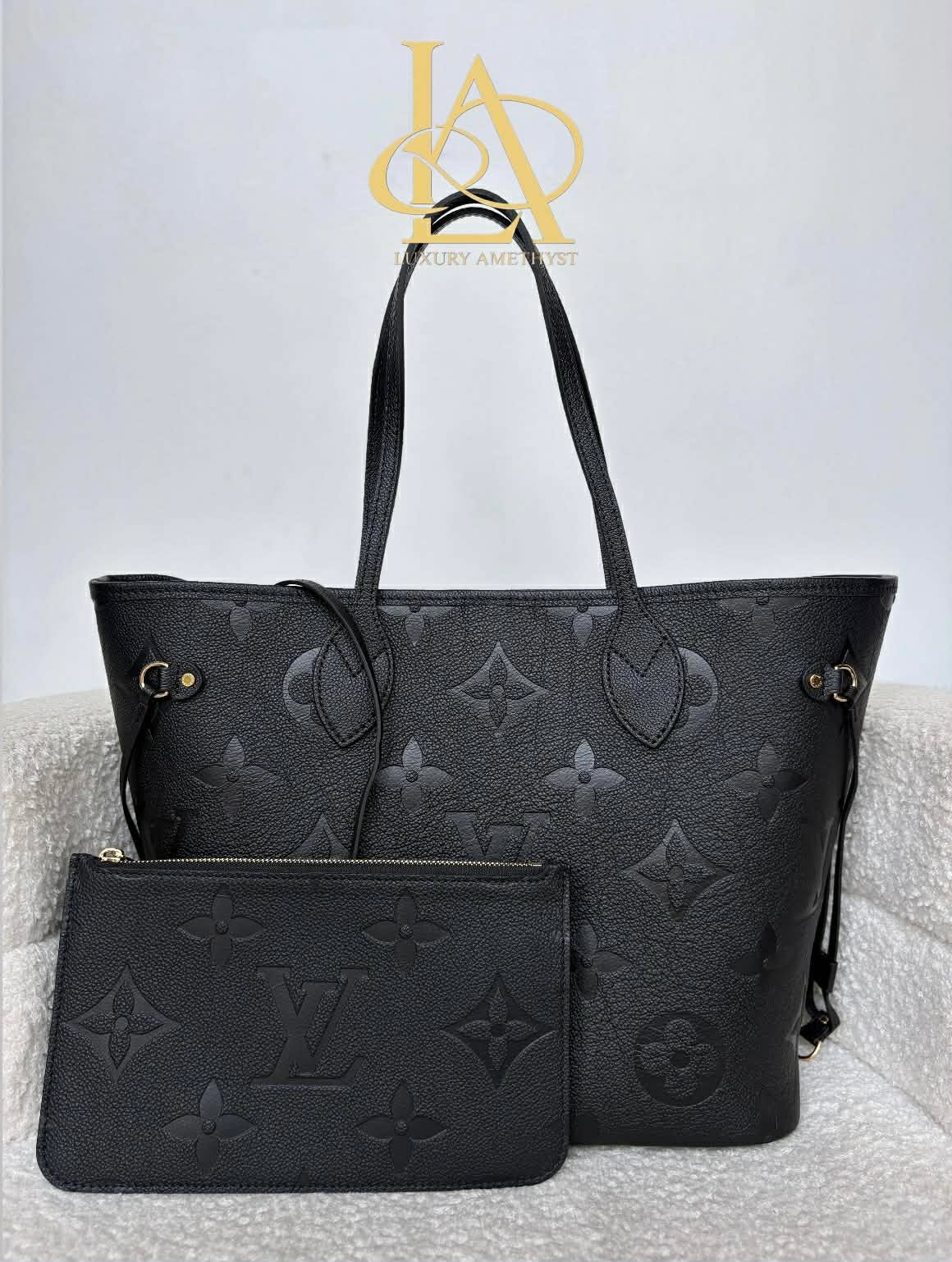 Louis Vuitton neverfull black impriente mm micro Rank A