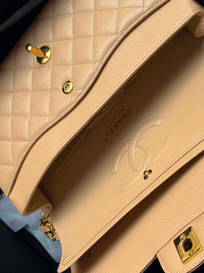 Chanel double flap med beige caviar ghw micro NPLHJ1P0 Rank SA