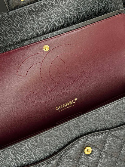 Chanel Large flap black caviar series 30424488 Rank SA