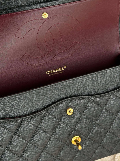Chanel Large flap black caviar series 30424488 Rank SA