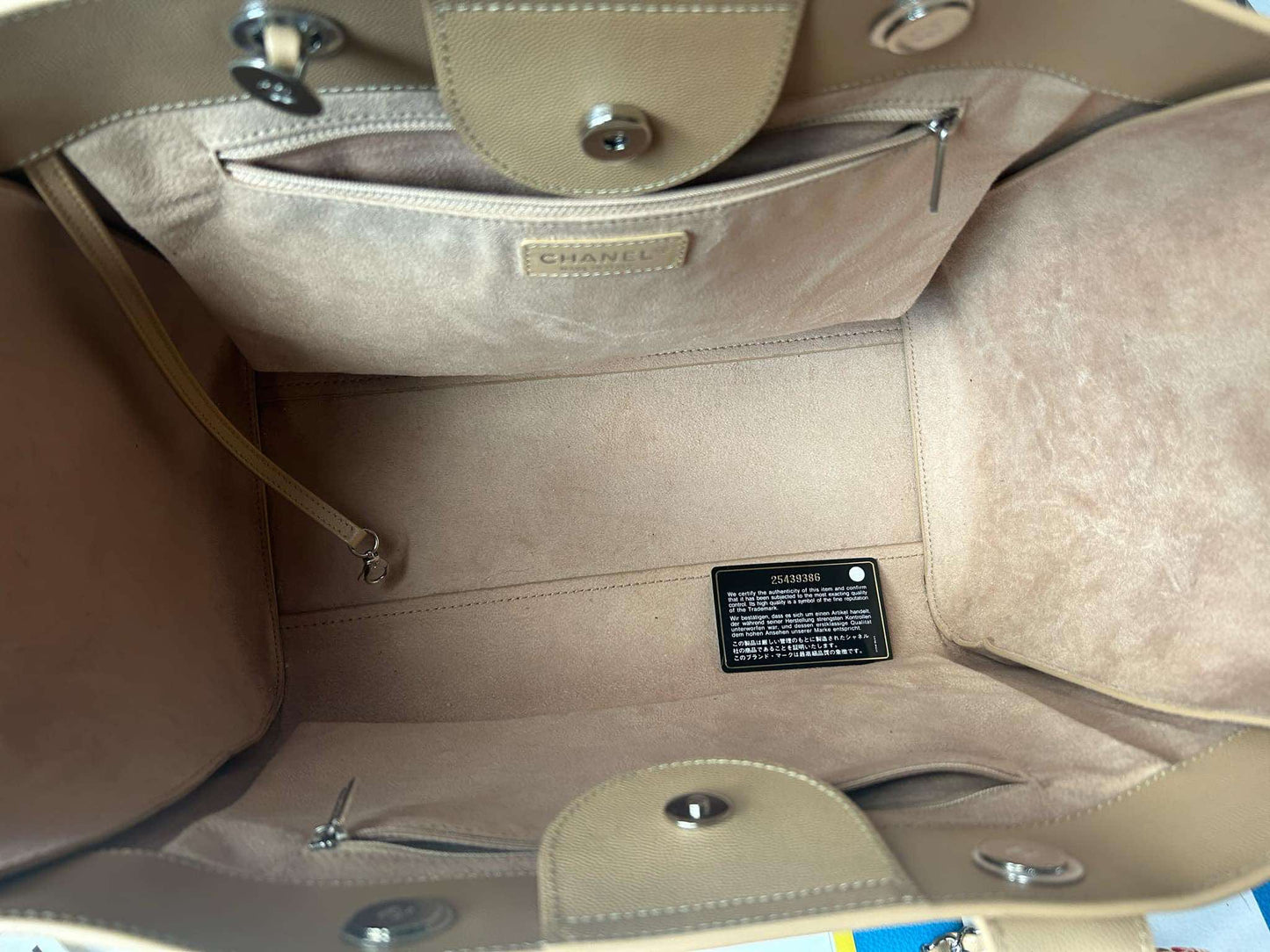 Deauvill large tote&nbsp;beige rank A authenticity card 25439386