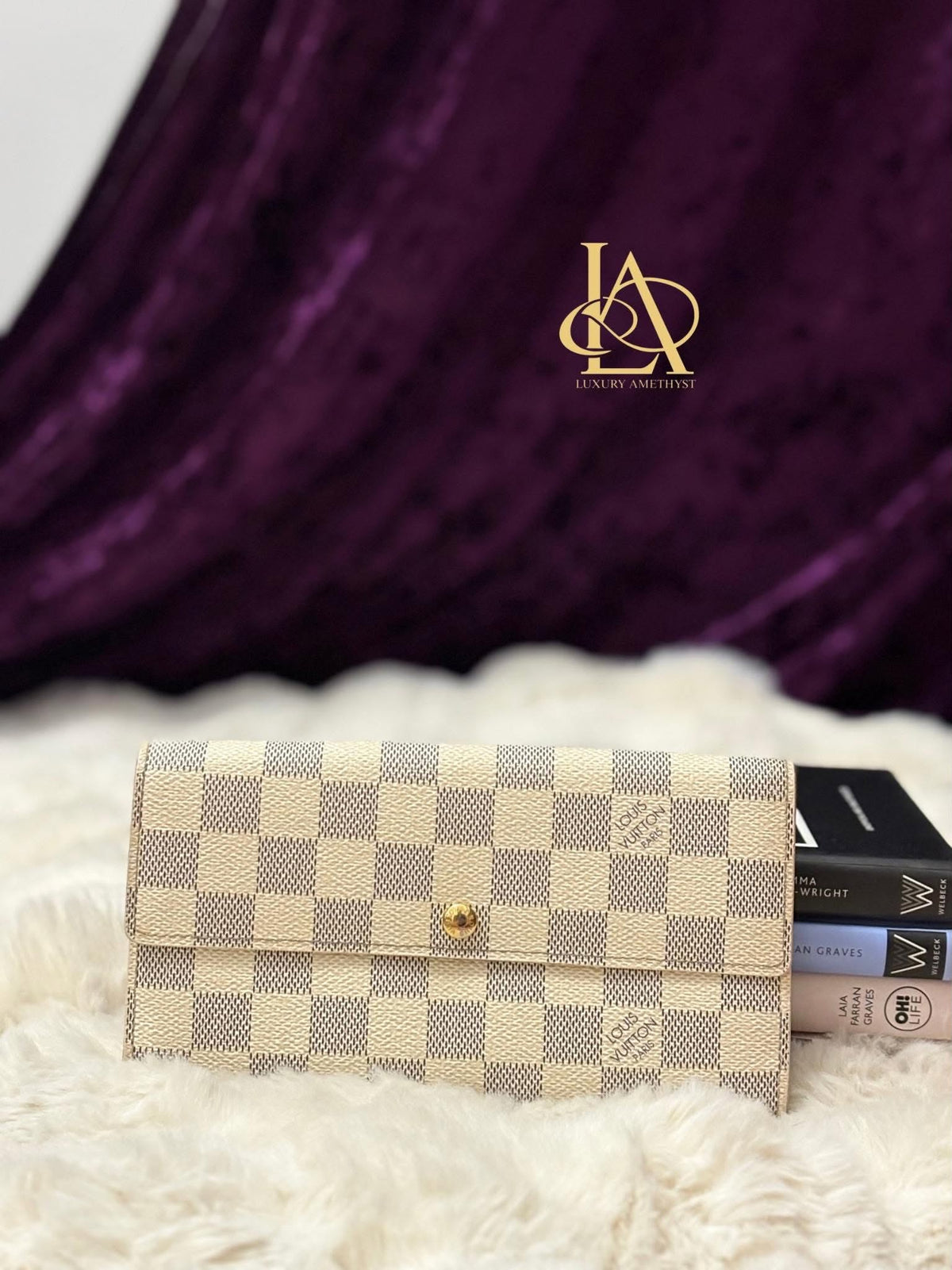 Louis Vuitton Sarah long wallet azure no inclusion TH1007