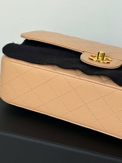 Chanel double flap med beige caviar ghw micro NPLHJ1P0 Rank SA