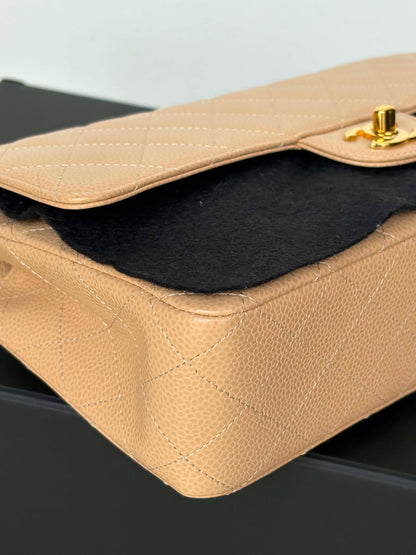 Chanel double flap med beige caviar ghw micro NPLHJ1P0 Rank SA