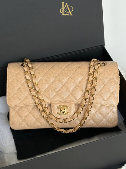 Chanel double flap med beige caviar ghw micro NPLHJ1P0 Rank SA
