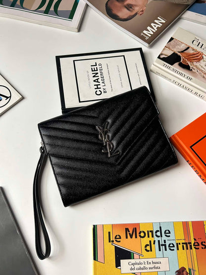 YSL Clutch black shw ALM617862.9820 Brandnew