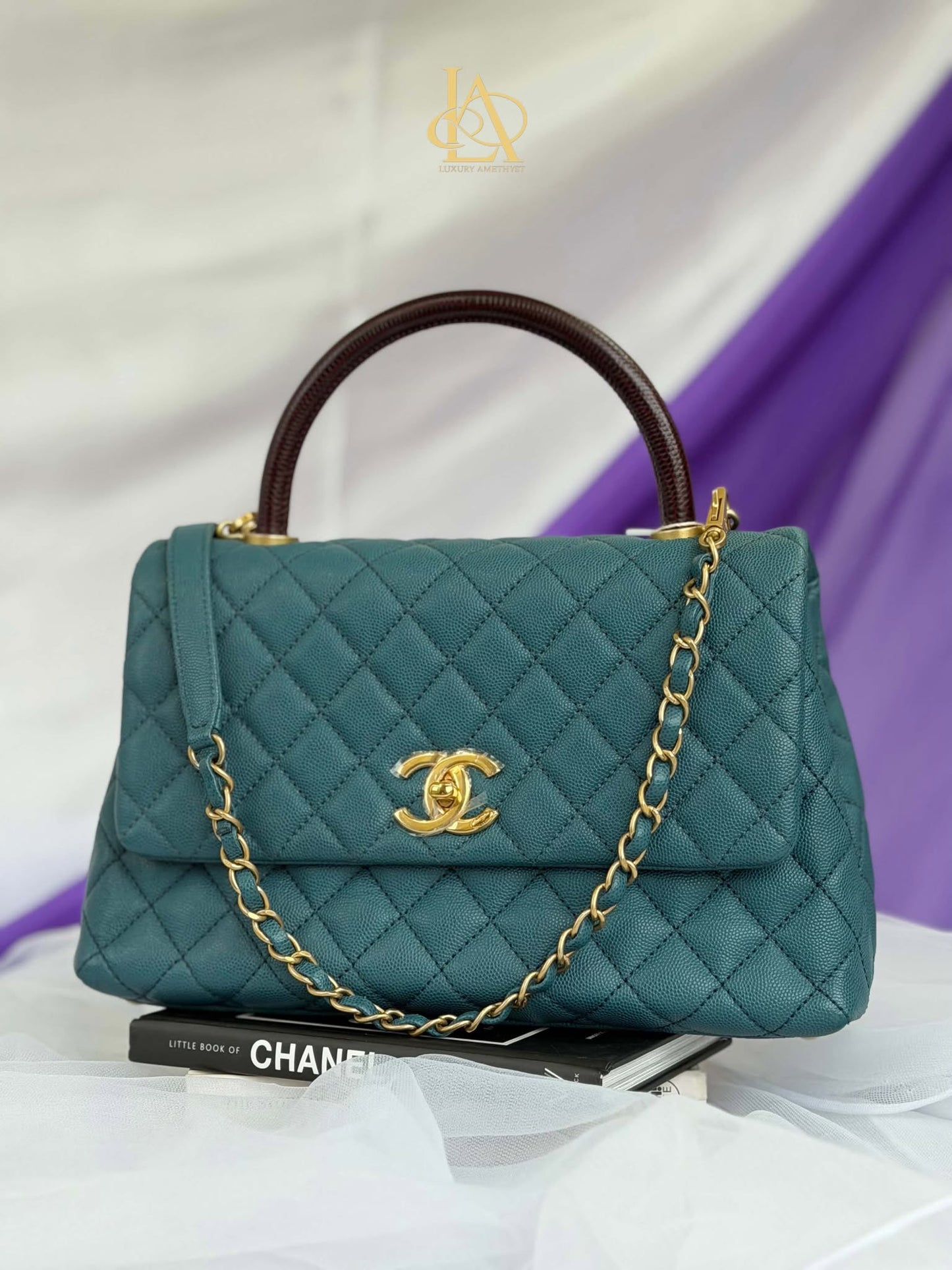 Chanel coco med lizard handle ghw series 28237389