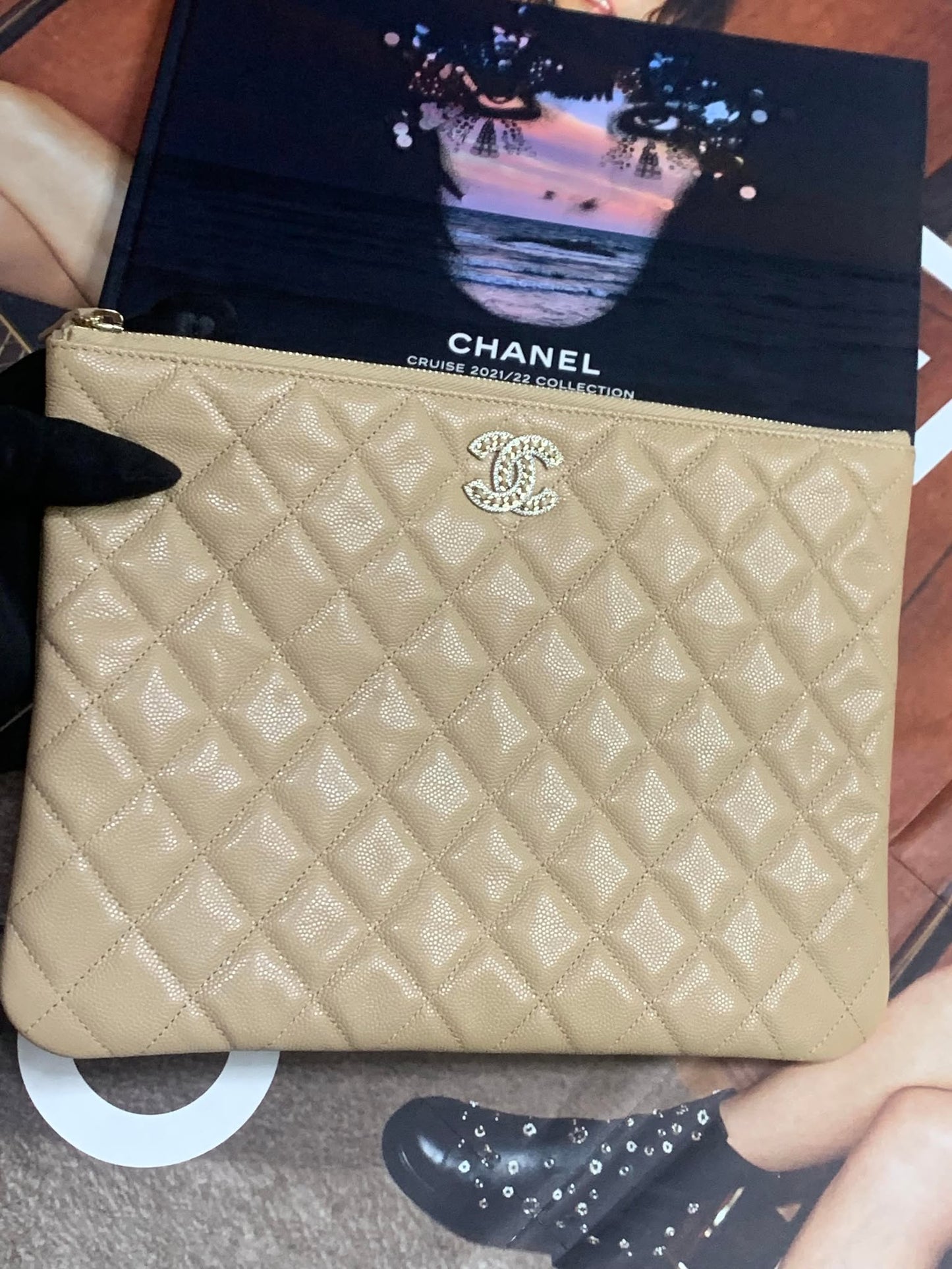 Chanel Medium Ocase Caviar Beige