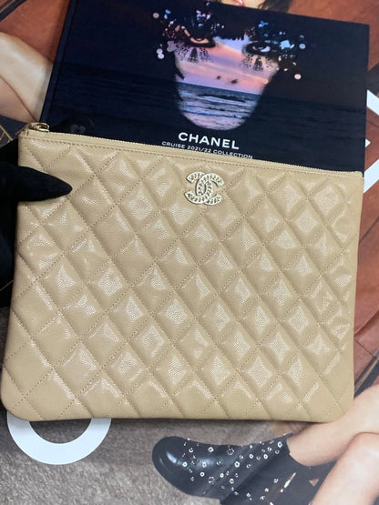 Chanel Medium Ocase Caviar Beige