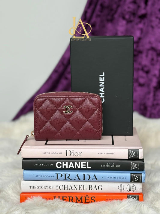 Chanel Compact zippy maroon chw caviar NU4U8156