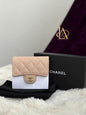 Chanel trifold waller caviar beige&nbsp; series 31813632 9/10