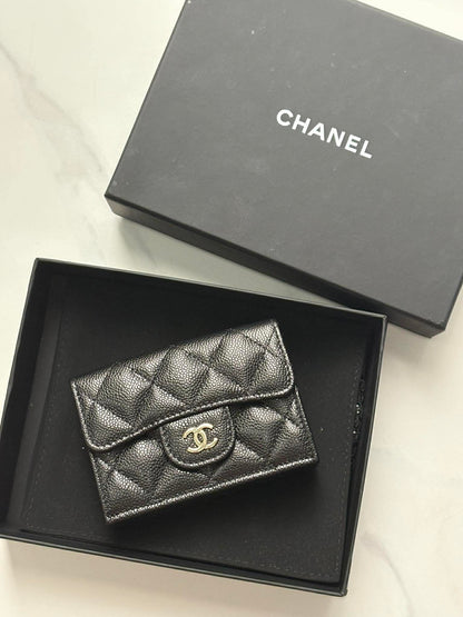 Chanel s-small wallet trifold caviar ghw micro XNEU6XN8