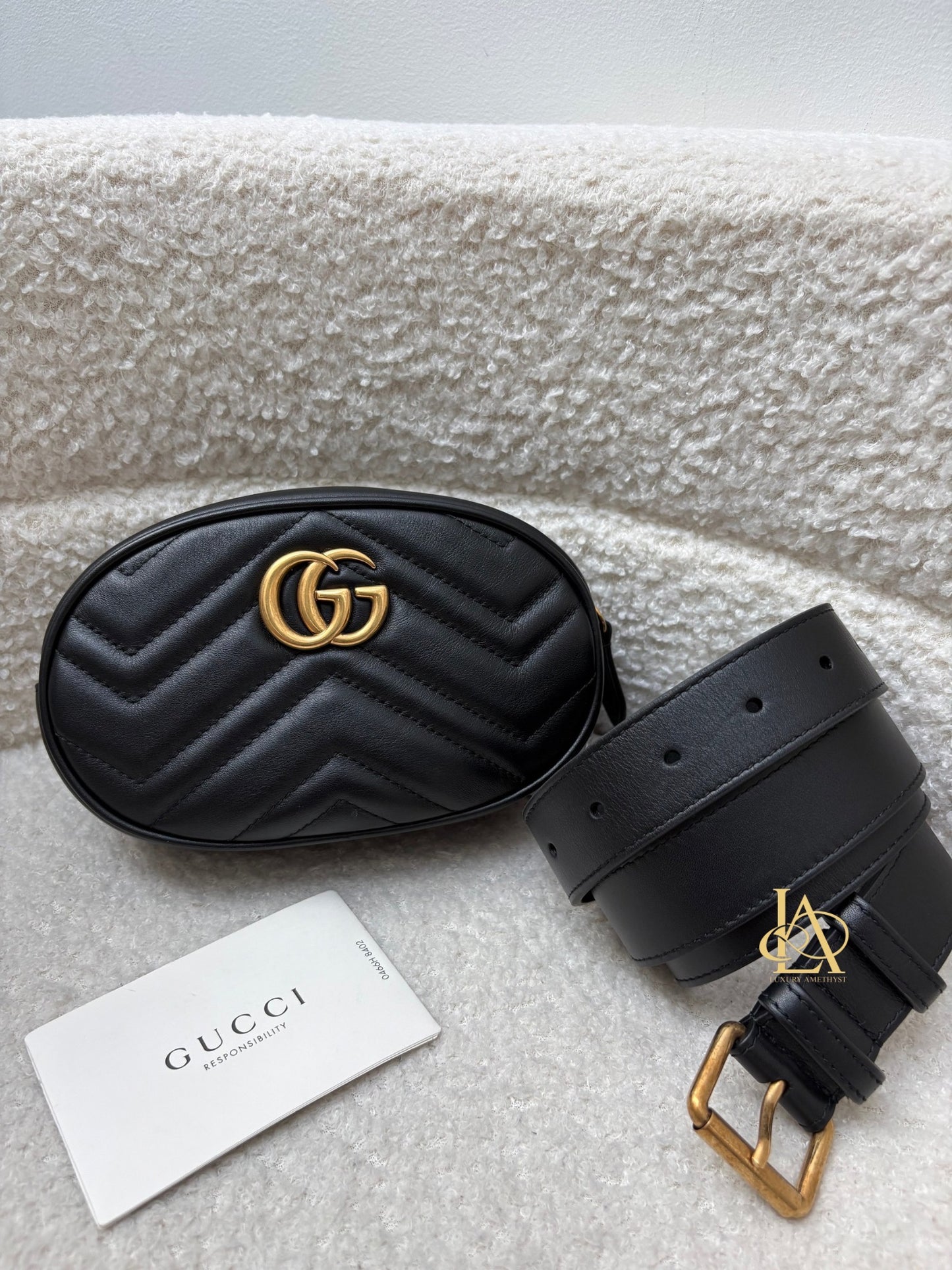 Gucci Belt bag marmont black size 85.34 Brandnew