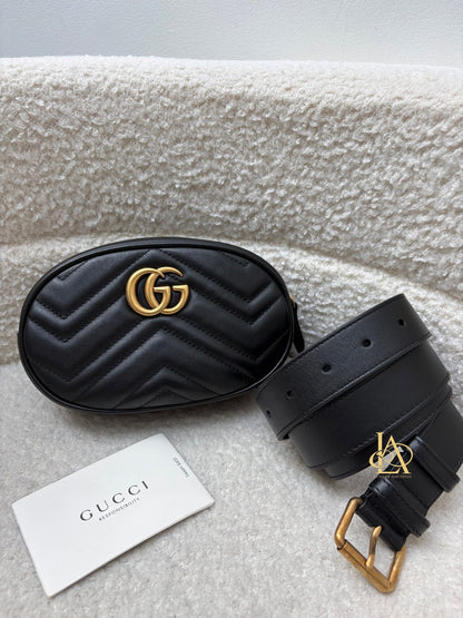 Gucci Belt bag marmont black size 85.34 Brandnew