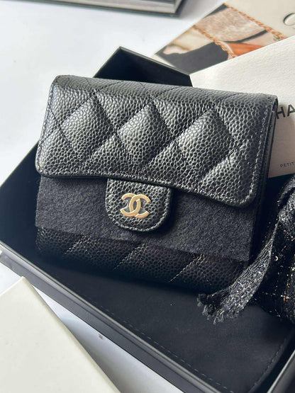 Chanel Trifold wallet black caviar ghw Brandnew&nbsp; XL6KT92E