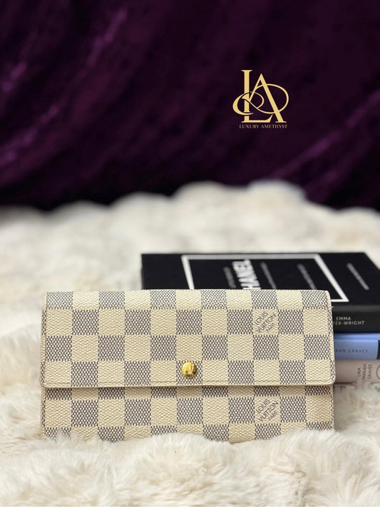 Louis Vuitton Sarah Long Wallet Azure CA1180 Rank A
