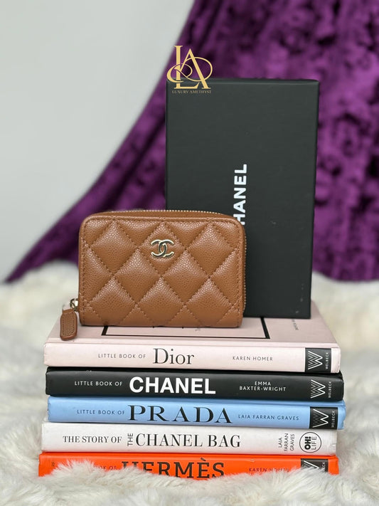 Chanel Compact Zippy Caramel ghw CPN14GP1 caviar