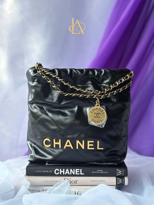 Chanel black mini hobo ghw BN