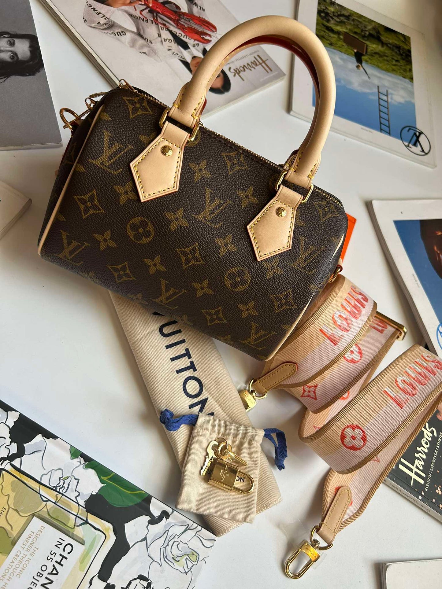 Louis Vuitton Speedy&nbsp;20 monogram pink strap