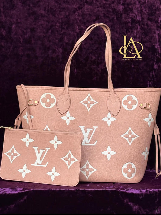 Louis Vuitton Neverfull Pm Impriente Pink Micro Rank A