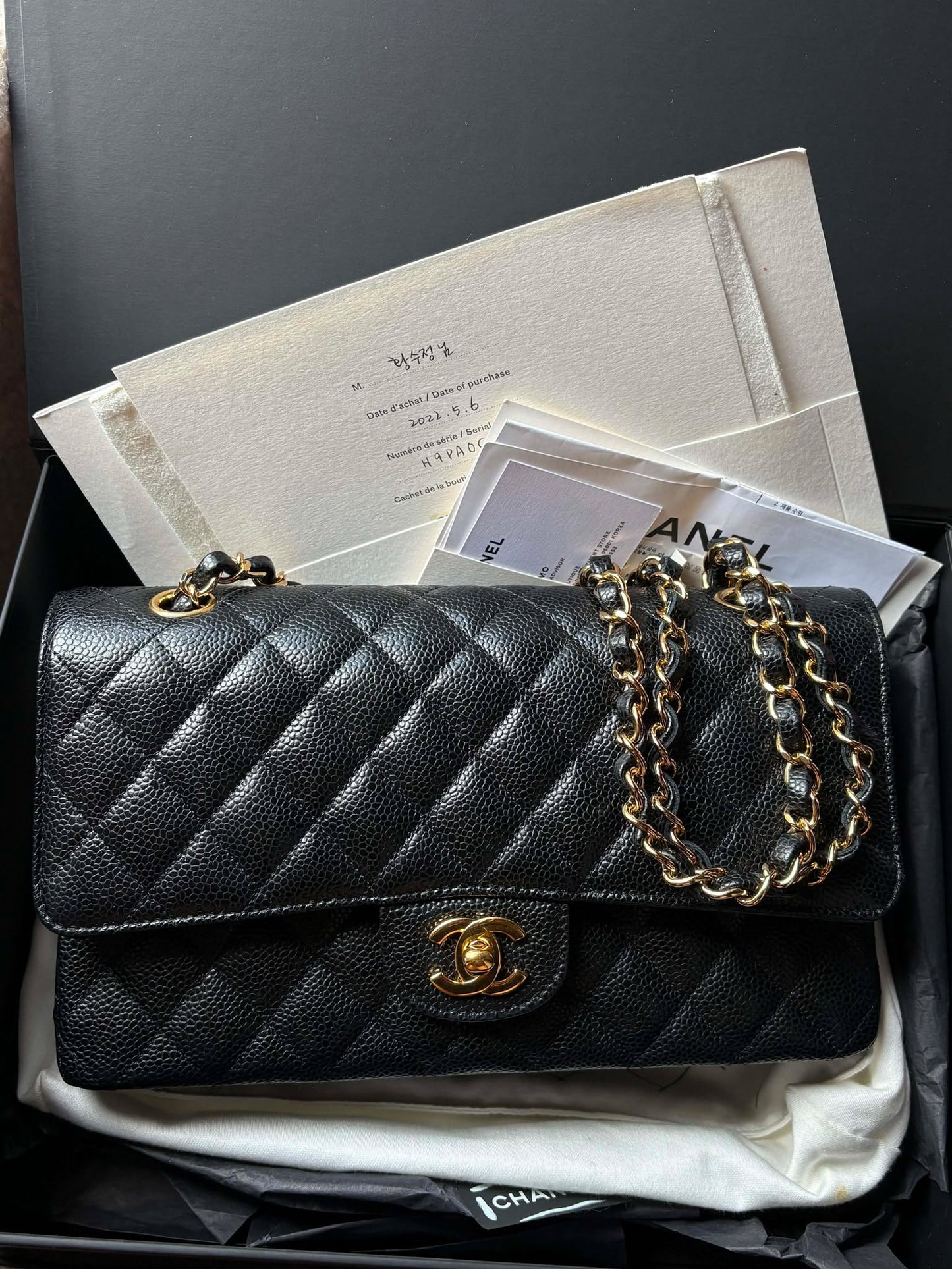 Chanel double flap black ghw micro H9PA0C2J rank A