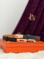 Hermes Kelly belt black Rghw stamp G AM 270 UH Brandnew