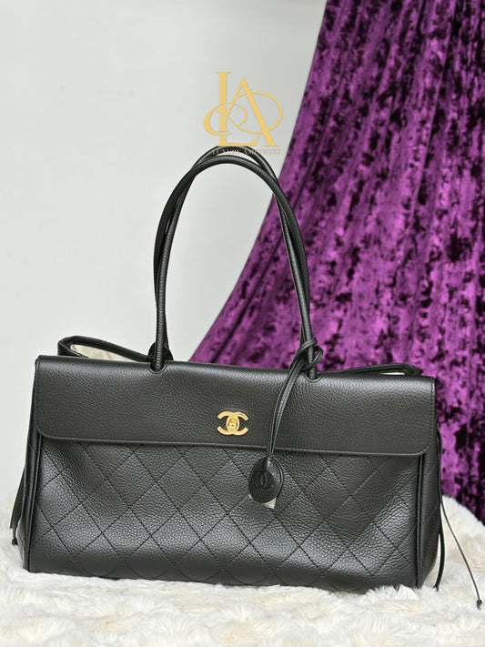 Chanel East West Shopping Tote ghw black dustbag X3929TC8