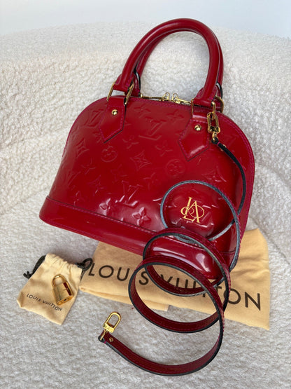 Louis Vuitton Alma bb impriente vernis red ghw M54180
