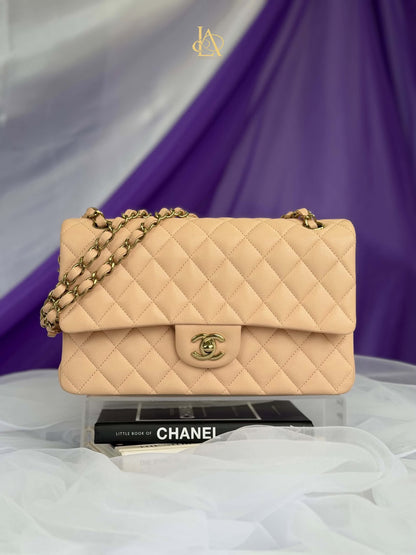 Chanel Double Flap Medium Beige Caviar