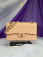 Chanel Double Flap Medium Beige Caviar