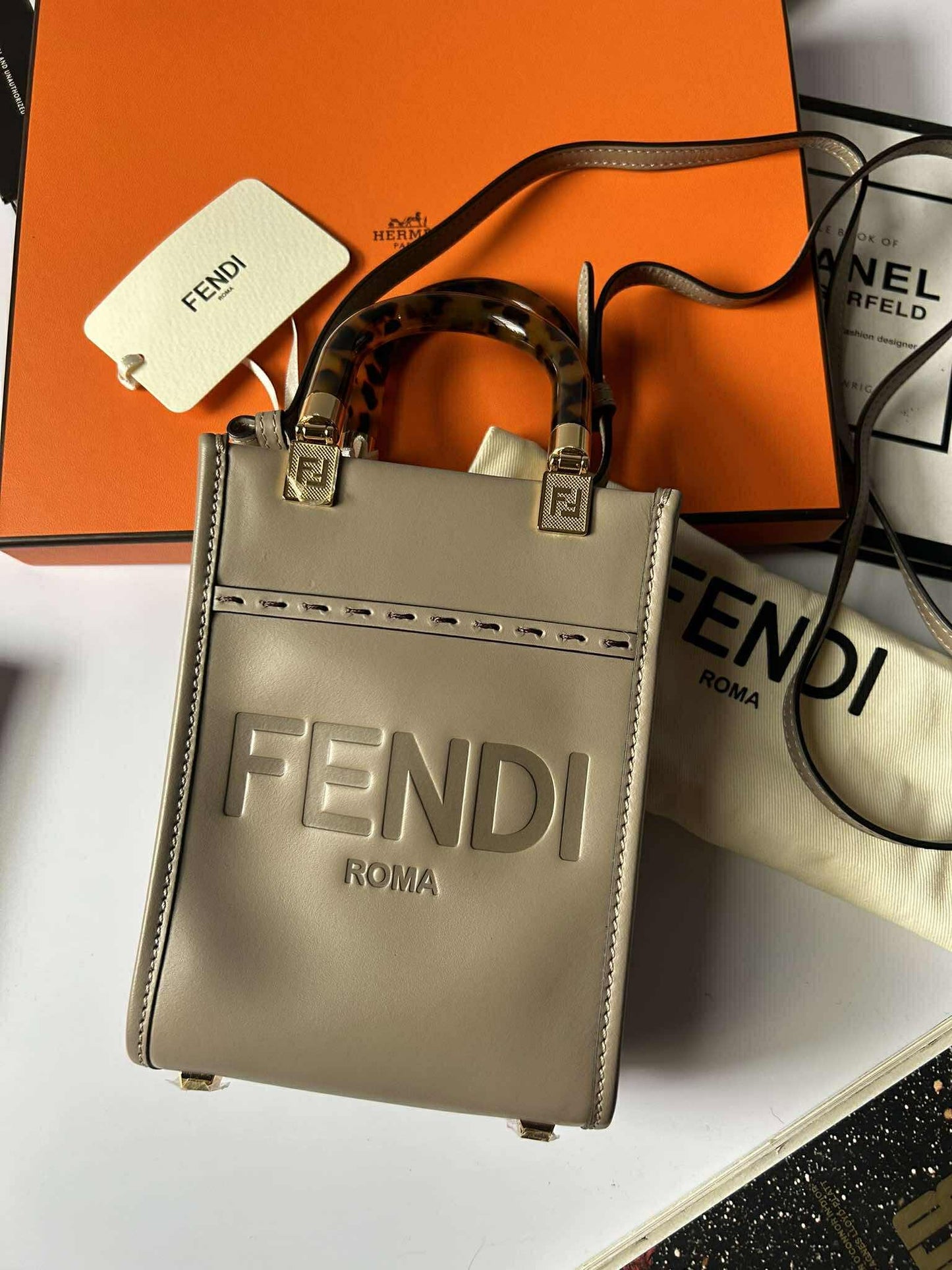 Fendi mini sunshine taupe rank A 8BS051 ABVL